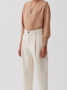 Comptoir Des Cotonniers Cream High-Rise Barrel Jeans